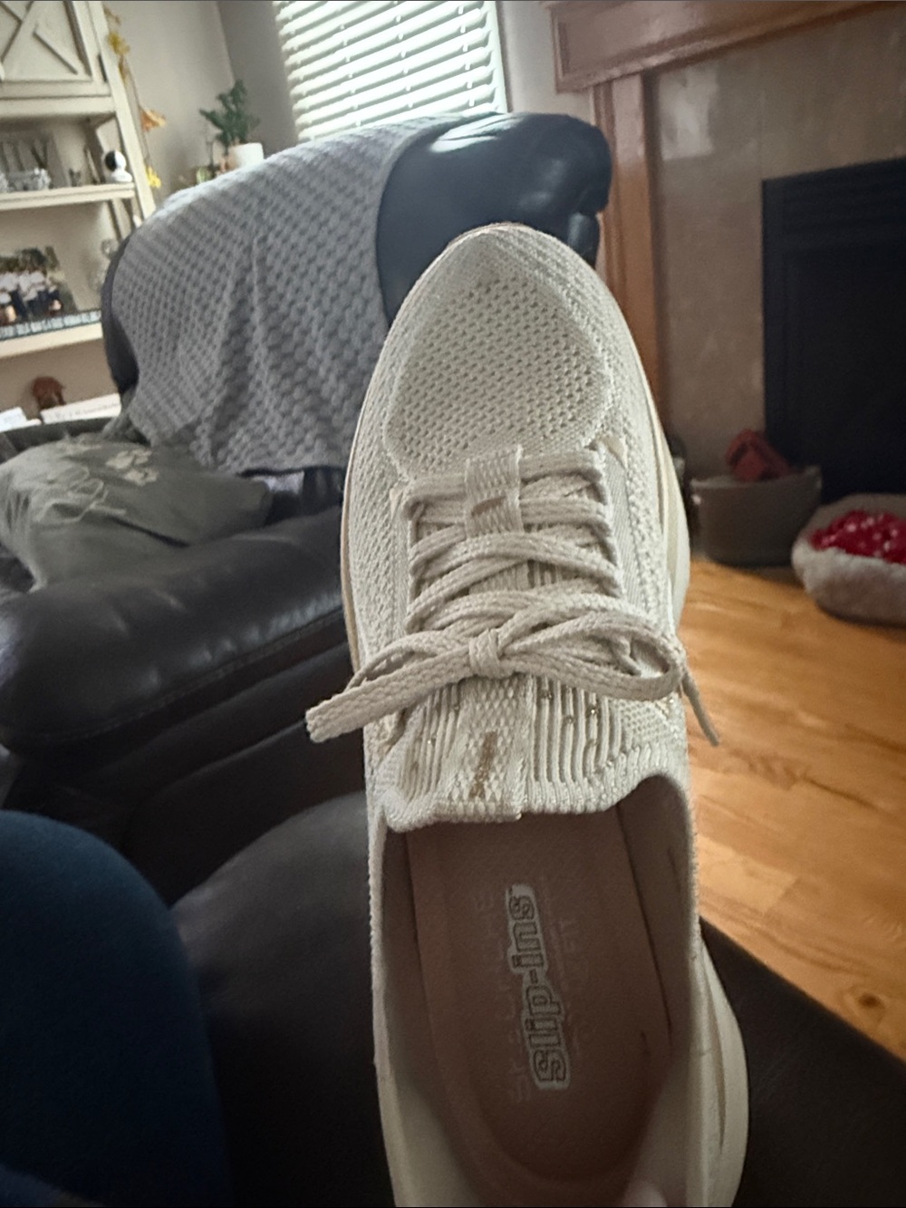Skechers Women's Knit Lace-Up Sneaker in Beige